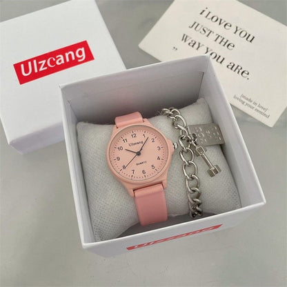 Fashion Silicone Strap Wristwatch Multi-color Student Quartz Watch Casual Adjustable Quartz Clock