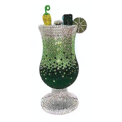 XIYUAN Martini Purse Women Crystal Evening Bags Luxury Designer Diamonds Cup Clutches Wedding Bridal Handbag Lady Rhinestone Bag