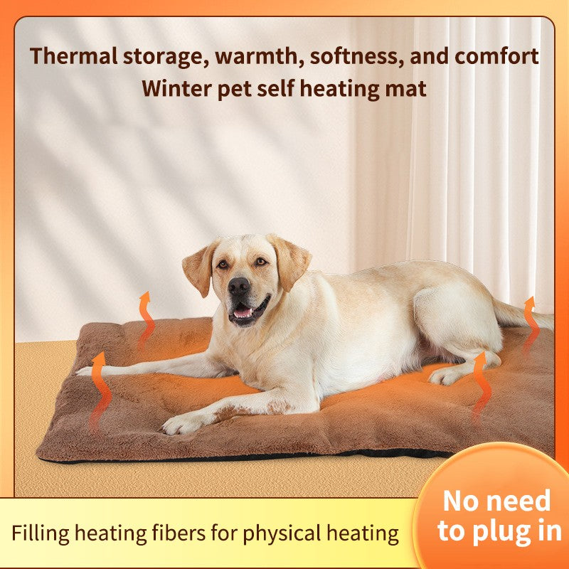Self-Warming Heated Pet Pad Thick Indoor/Outdoor Mat for Dogs & Cats Energy-Saving Cushion Bed Anti-Slip Kennel Mat Pet Supplies