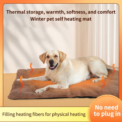 Self-Warming Heated Pet Pad Thick Indoor/Outdoor Mat for Dogs & Cats Energy-Saving Cushion Bed Anti-Slip Kennel Mat Pet Supplies