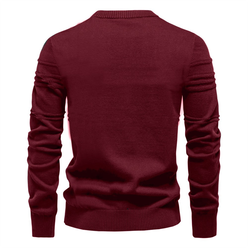 AIOPESON Mens Crewneck Pullover Sweater Knitted Cotton Stripped Quality Autumn Winter Warm Sweaters for Men