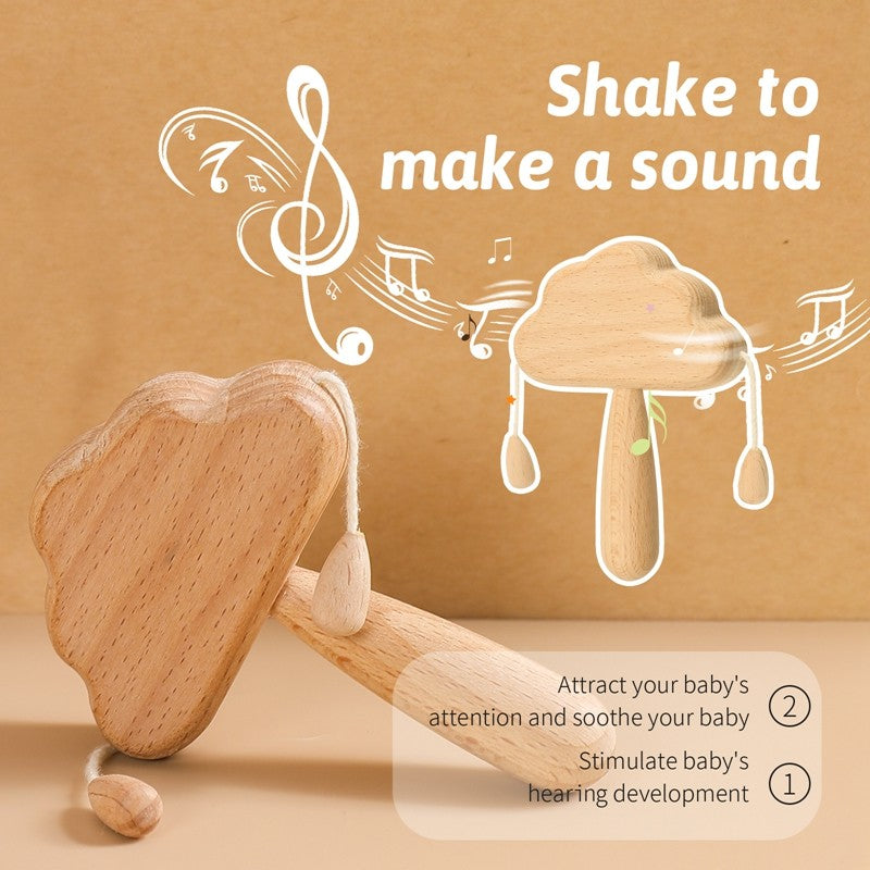 Natural Wooden Cloud Rattle Baby Toys Babies Newborn Accessories Interactive Toys for Kids Safe Non-Toxic Baby Toys 0 12 Months