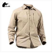 Stretch Men's Shirt Multiple Pockets Quick Drying Shirts High Quality Male Elastic Tooling Shirt Men Clothing Casual Shirts AF54