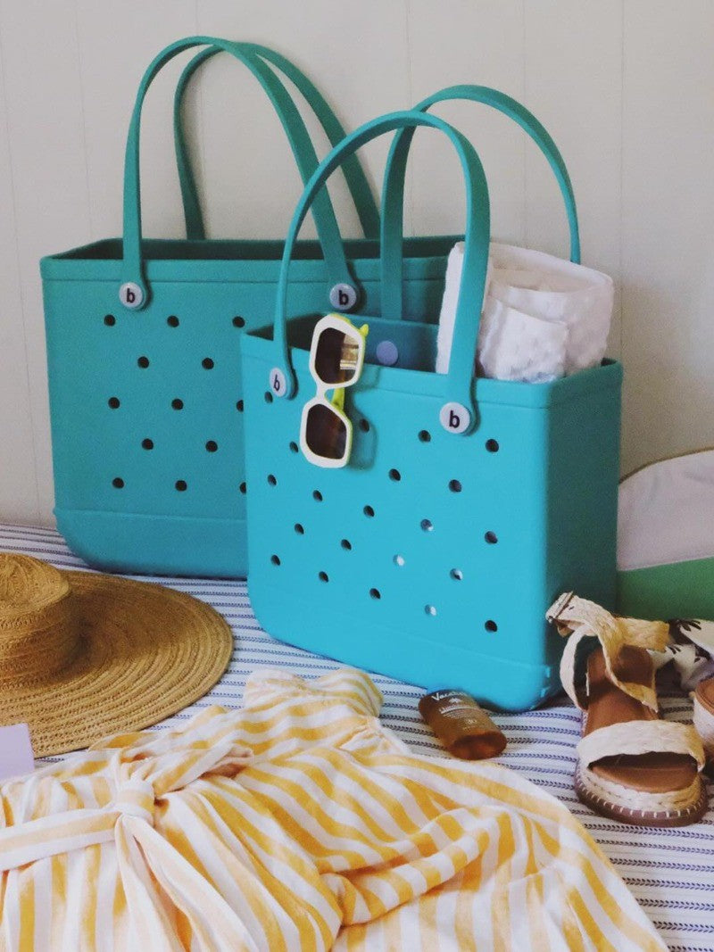 Fashion Large Beach Bags EVA Rubber Waterproof Storage Baskets Travel Shopping Handbag Women Shoulder Solid Color Jelly Bag