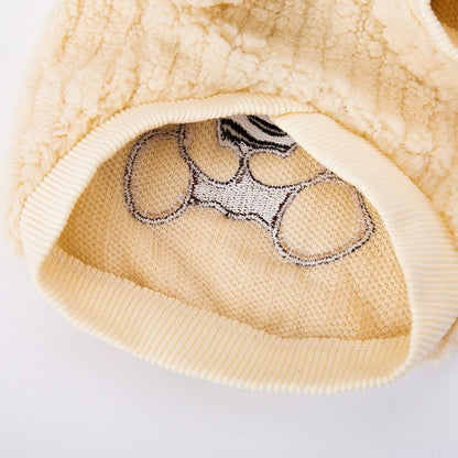 Moletom de Luxo com Capuz para Cães, Roupas Quentes de Inverno para Cães, Moletom Fofo e Macio para Filhotes, Estampa de Urso, Moletons para Gatos, Suéteres para Animais de Estimação, Roupas para Bichon