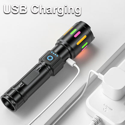 High Power Led Flashlights Long Shot Zoom Super Bright Flashlight Led USB Rechargeable Very Strong Torch Light For Camping