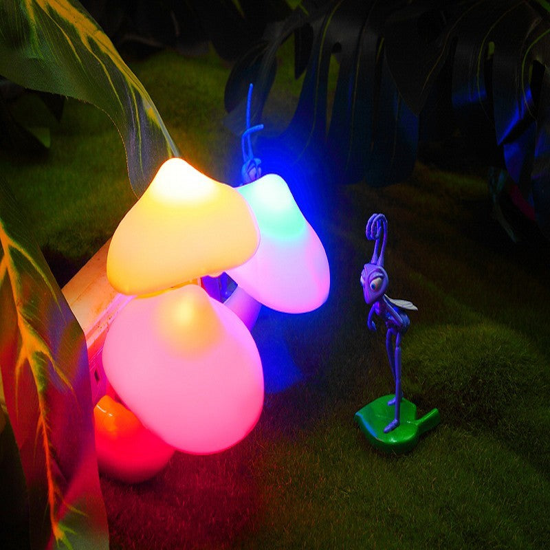 Mushroom LED Night Lights Shape Automatic Sensor Bedroom Decor US Plug Wall Lamps for Kid Children's Room Bedside Mini Lamp