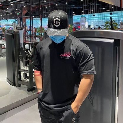 summer ANTI CARDIO Oversized sports t shirt short sleeves cotton t shirt Gym Fitness Male Training Workout Cotton Tees Tops