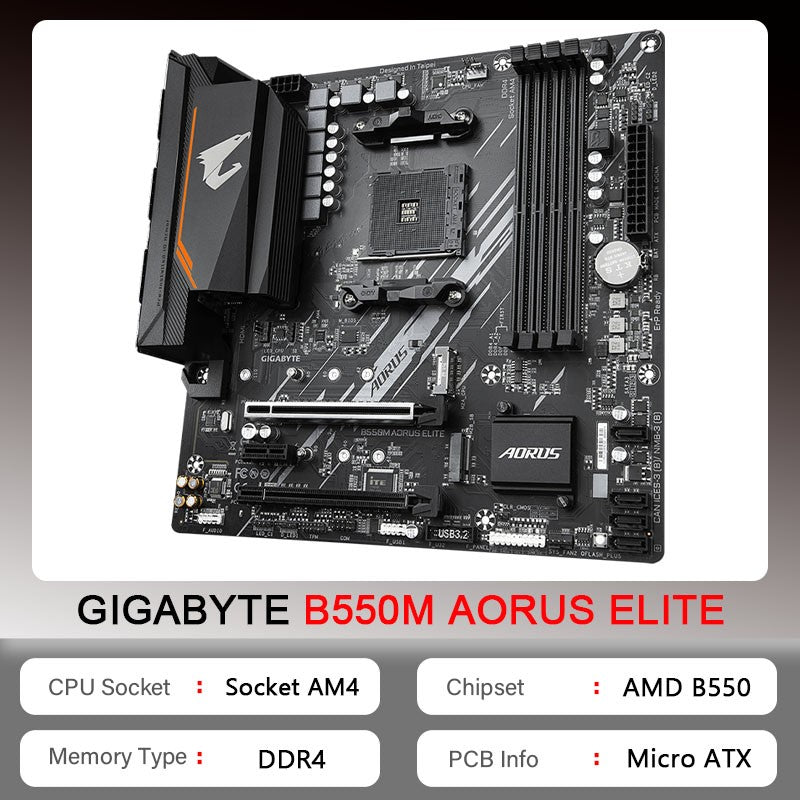 Placa-mãe GIGABYTE New B550M AORUS ELITE Micro-ATX AMD B550 Socket AM4