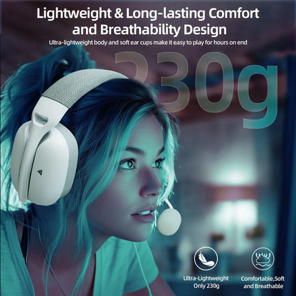 ATTACK SHARK L80PRO Low Latency Wireless Gaming Headset Tri-Mode Bluetooth Ultra-Light 40mm Drivers Headphone for PC PS5 Switch