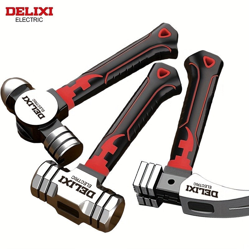DELIXI ELECTRIC Conjunto de 2 Peças Martelo de Montagem Martelo Oitavado Aço Cromo Vanádio Grau Industrial Martelo Manual
