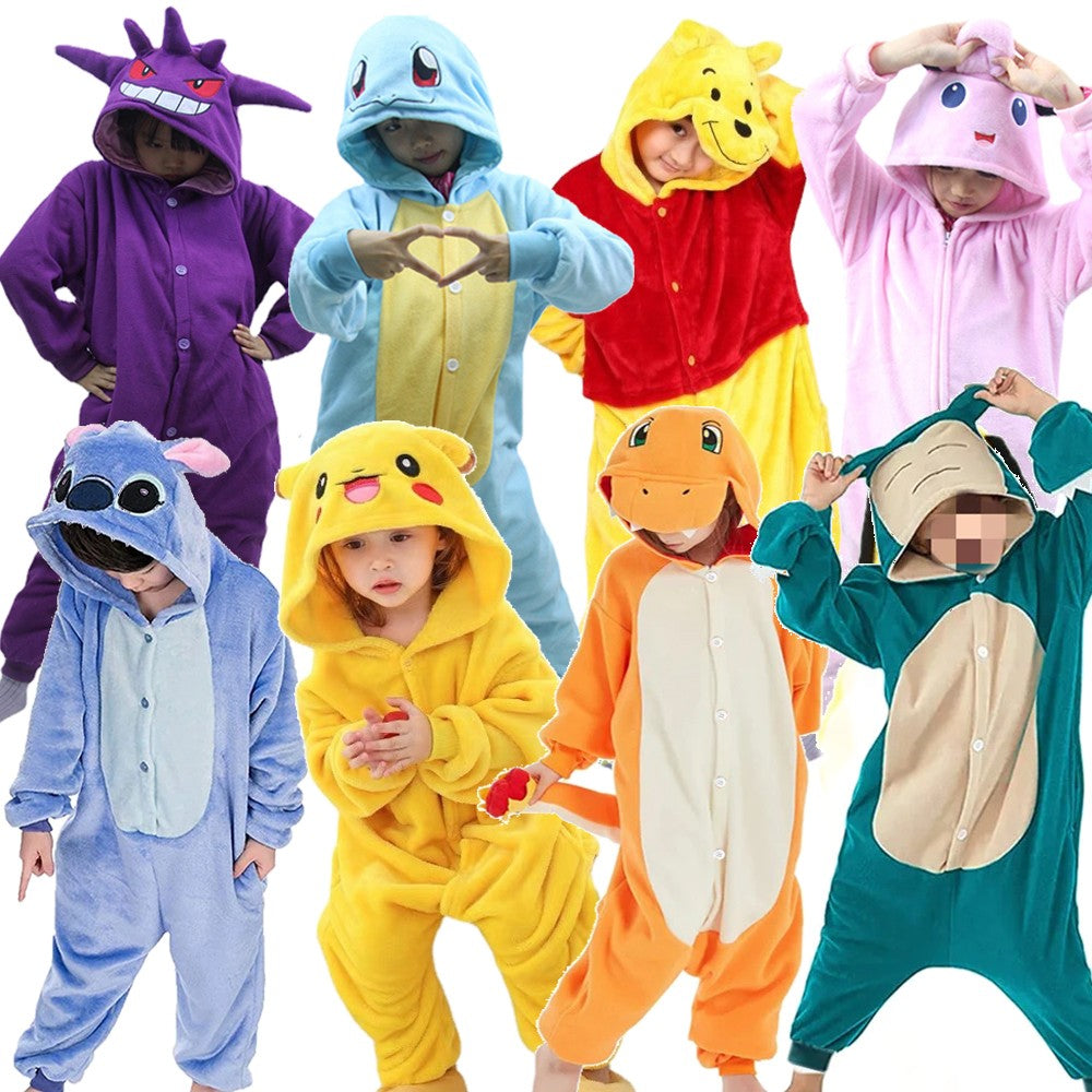 TAKARA TOMY Pokémon Jigglypuff Pikachu Gengar Snorlax Macacão Kigurumi Infantil Cosplay Bulbasaur Halloween Pijama Anime