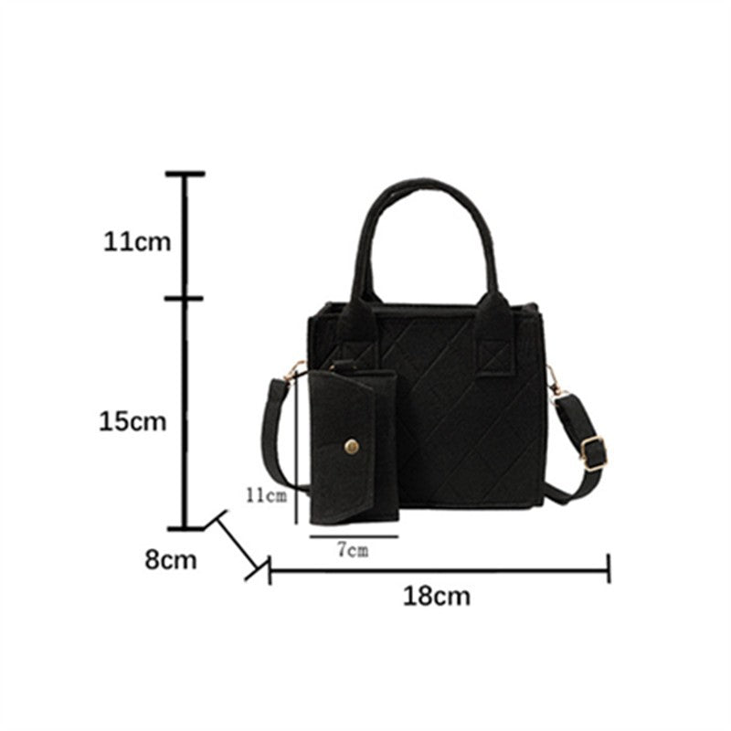 3pcs/set Embossed Women's Handbag Stylish Crossbody Bag, Clutch and Wallet, Solid Color Fabric Shoulder Bag for Women Daily Use