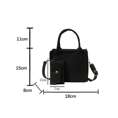 3pcs/set Embossed Women's Handbag Stylish Crossbody Bag, Clutch and Wallet, Solid Color Fabric Shoulder Bag for Women Daily Use