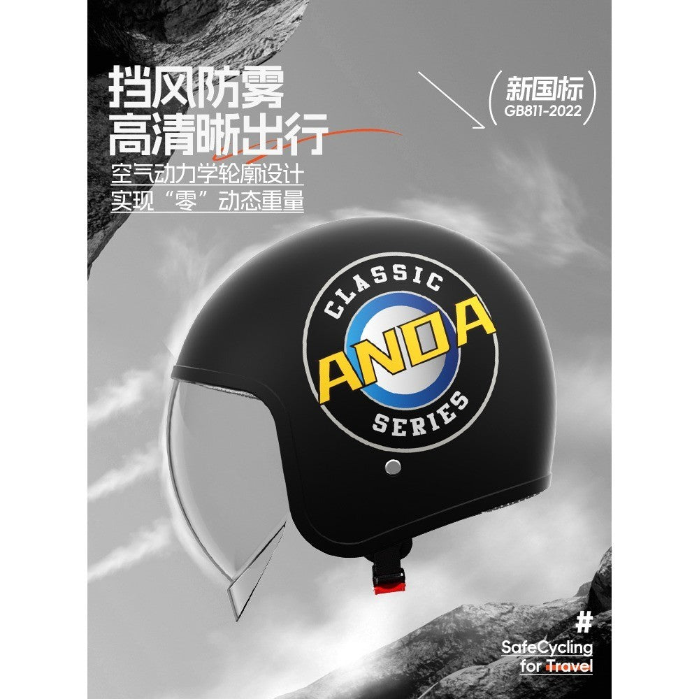 Capacete de motocicleta elétrica AD para homens e mulheres Certificação GB geral Capacete de carro a bateria Capacete meio-aberto de inverno quente