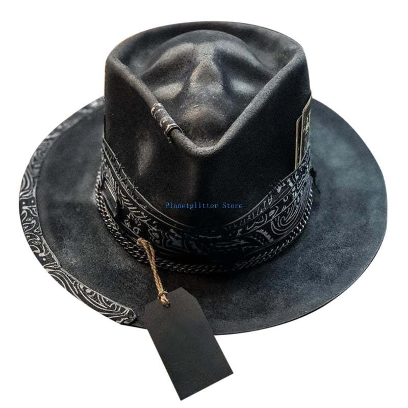 652B Halloween Gift Cowboy Hat Perfect Present for Halloween Lovers Skull-themed Cowboy Hat Festival Party Gift