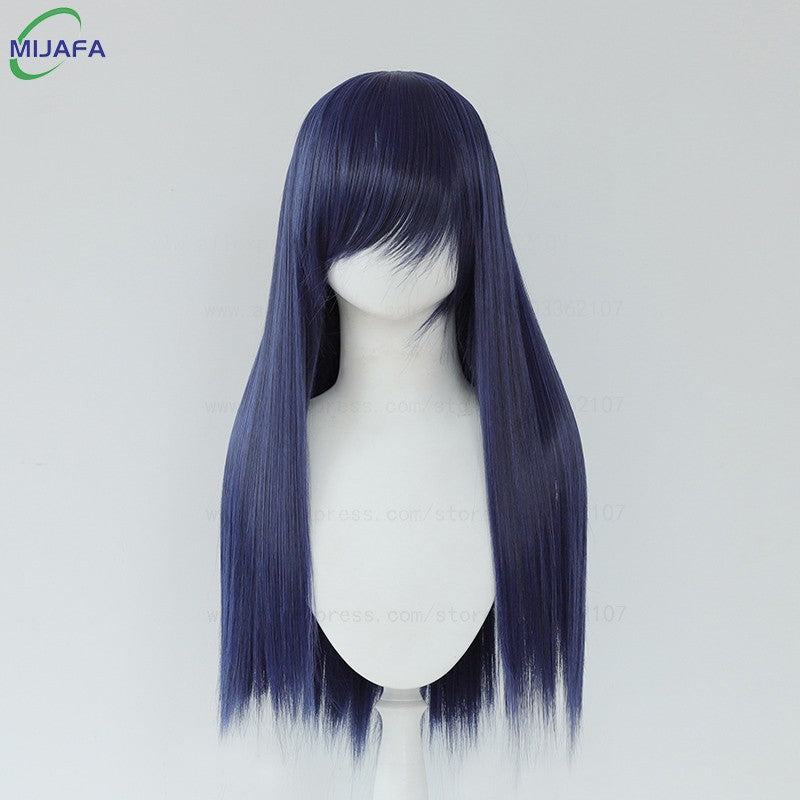 Peruca de Cosplay Longa e Lisa de Altíssima Qualidade, 400g, 48 Cores, 60cm, com Franja, Resistente ao Calor, Perucas Anime + Touca de Peruca