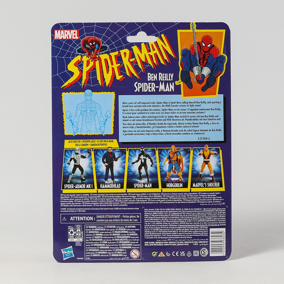 Boneco de Ação de PVC Colecionável Homem-Aranha Cel-Shading Comics Marvel Legends Retro Cardback Modelo de Brinquedo de Presente
