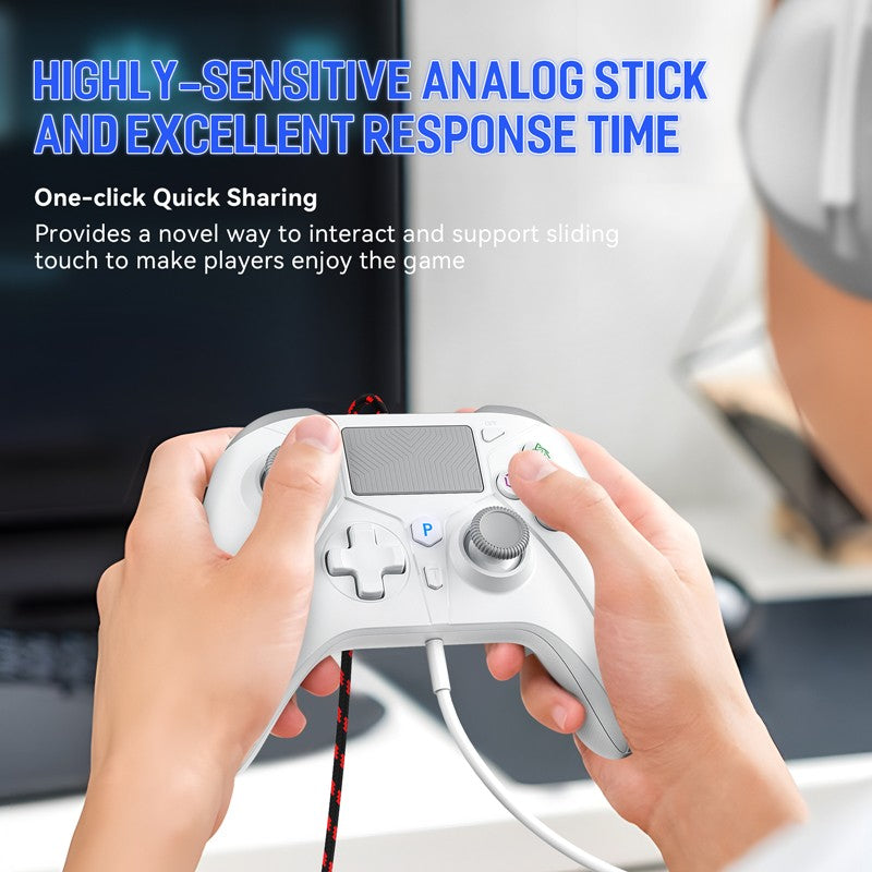 Controller For Playstation 5 PS5/PS4/PC/Steam Wired Gamepad Turbo Dual Vibrate Hall Effect Linear Trigger Game Control Joystick