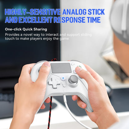 Controller For Playstation 5 PS5/PS4/PC/Steam Wired Gamepad Turbo Dual Vibrate Hall Effect Linear Trigger Game Control Joystick