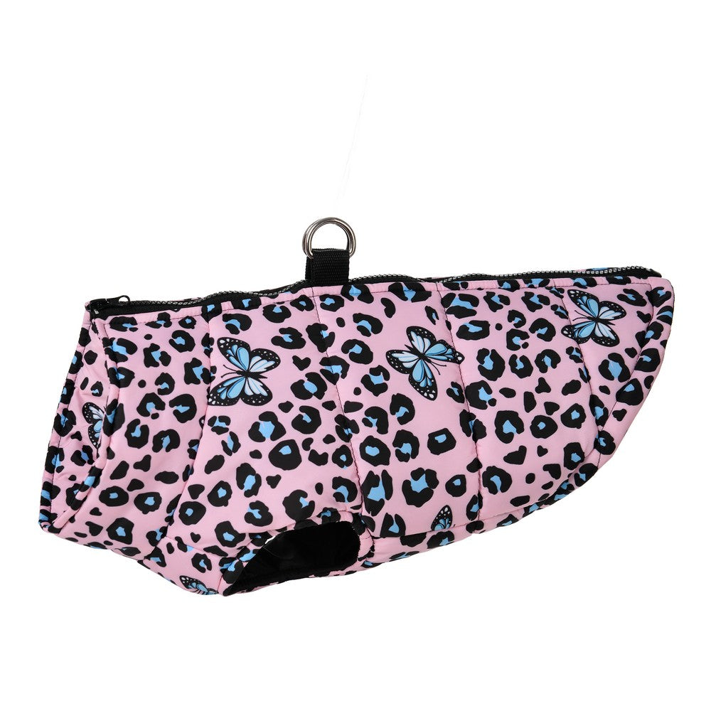 Dog Jacket Winter Warm Clothes For Small Medium Dogs Cats Leopard Print Pet Puppy Coat With D-ring Chihuahua Yorkie Pug Outfits
