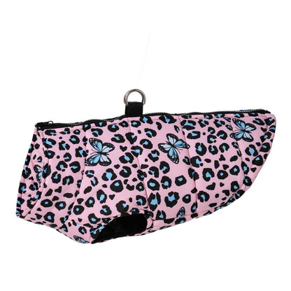 Dog Jacket Winter Warm Clothes For Small Medium Dogs Cats Leopard Print Pet Puppy Coat With D-ring Chihuahua Yorkie Pug Outfits