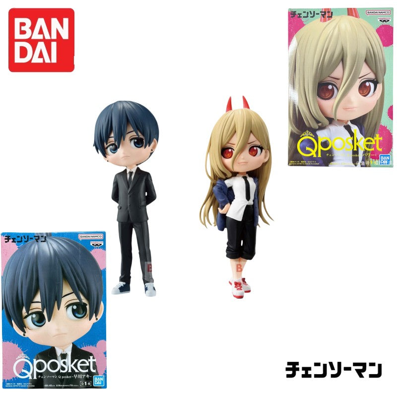 Em Estoque 100% Original Bandai Banpresto Qposket Chainsaw Man Hayakawa Aki Power Action Figure Modelo Boneca Nova Lacrada na Caixa Garagem