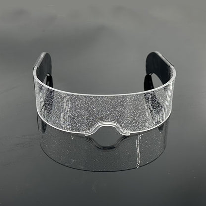 Led Luminous Glasses Bar Masquerade Concert Rave Goggles Rainbow Space Robot Futuristic Led DJ LIGHT Glasses Star Y2k Glasses