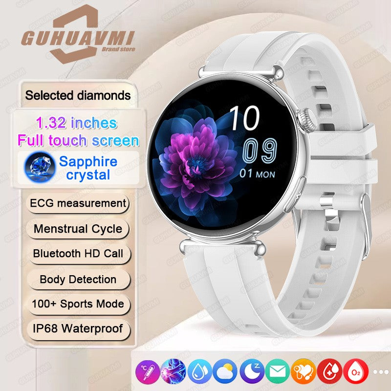 Women Smartwatch 1.32inch AMOLED Screen Call ECG Sport Watch Blood Pressure Micro physical examination AI dial Women Smart Watch
