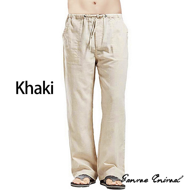 Fashion Mens Linen Wide Pants Korean Trousers Oversize Sports Streetwear Male Spring Yoga Pants Casual Men Clothing Sweatpants