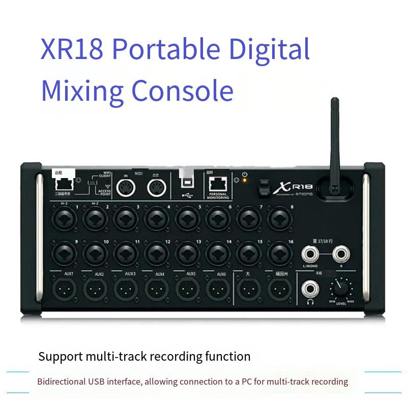 Mesa de Som Digital Controlada por Tablet XR18, Console Profissional de Mixer de DJ com DSP para Sistema de Áudio com Line Array