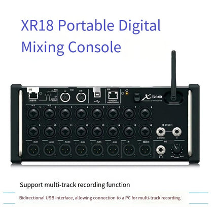 Mesa de Som Digital Controlada por Tablet XR18, Console Profissional de Mixer de DJ com DSP para Sistema de Áudio com Line Array