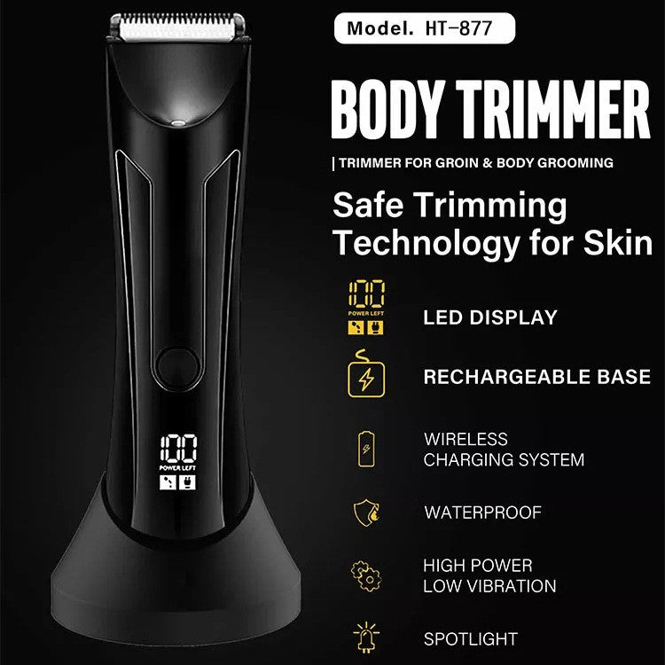 Ball Trimmer, Groin Hair Trimmer for Men, Waterproof Ball Shaver, USB Recharge Dock Replaceable Ceramic Blade, Male Hygiene Razo