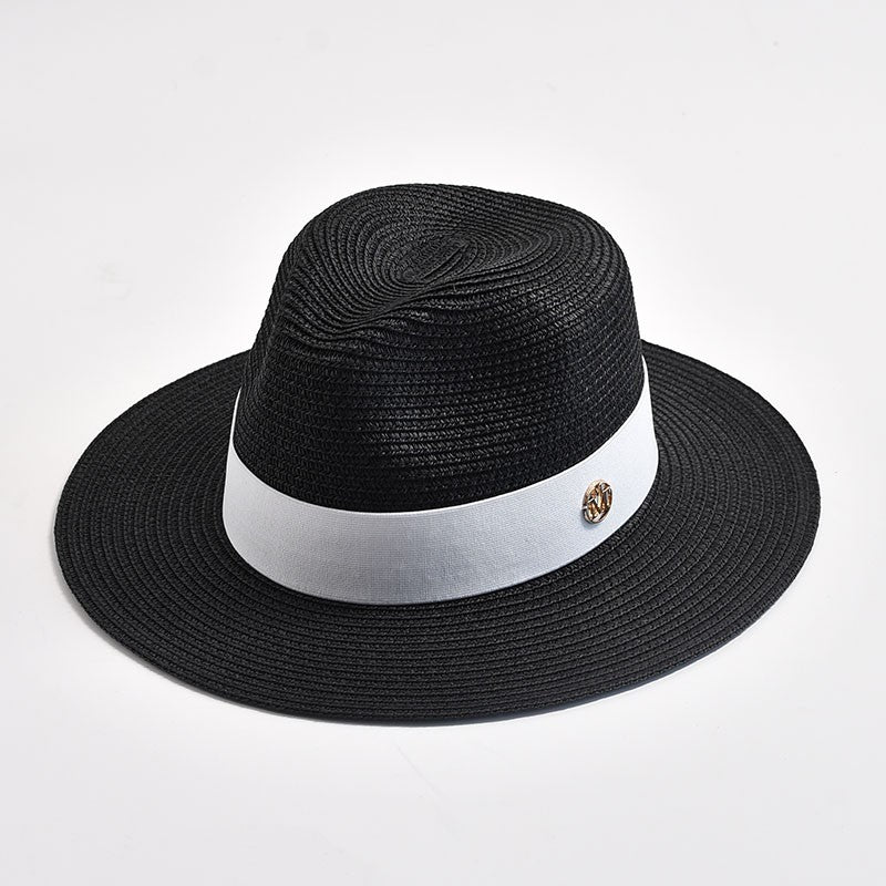 Summer Straw Hats for Women Men Panama Travel Beach Sun Hat Ribbon Decoration Elegant Luxury Jazz Hat
