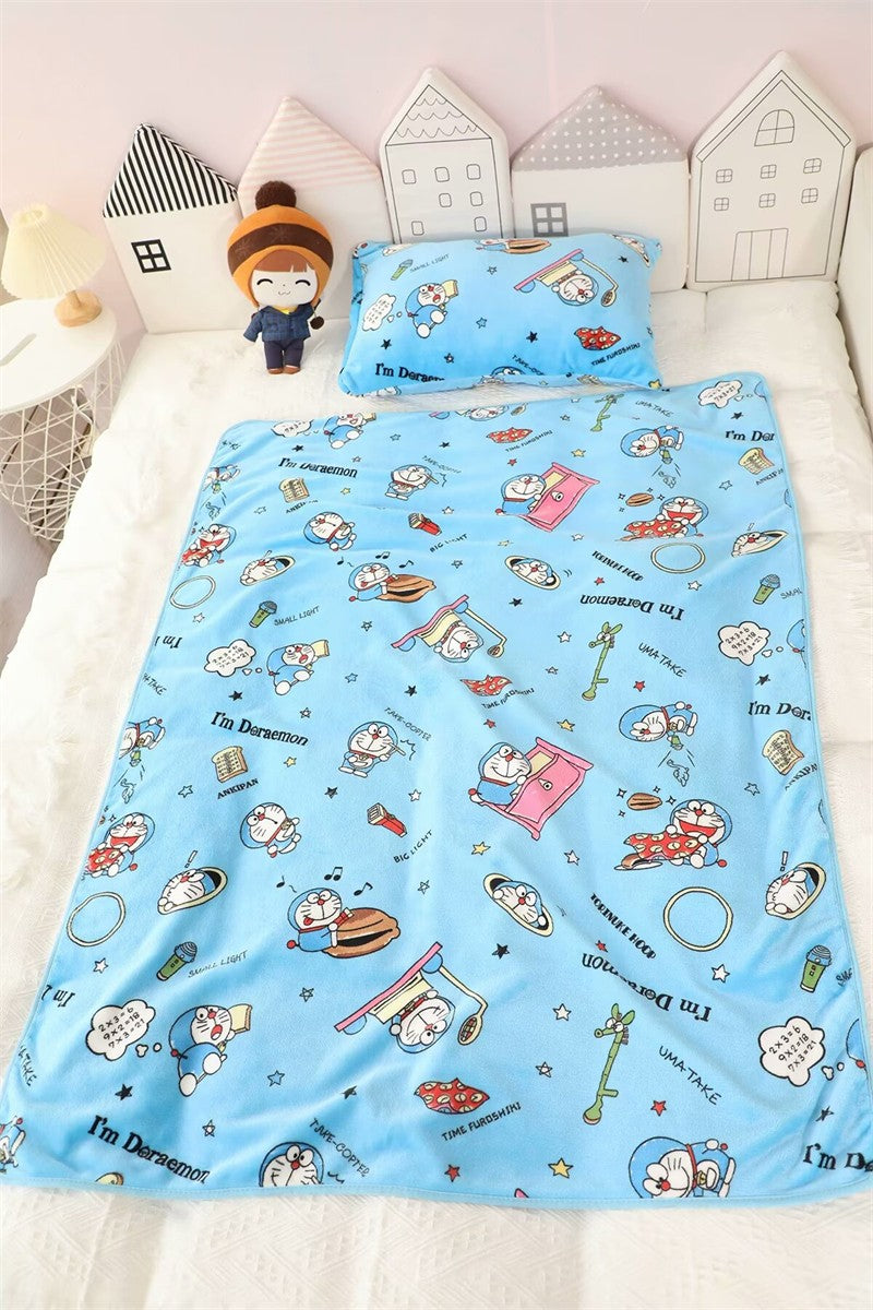 Cute Doraemon Blanket Cartoon Warm Flannel Blanket Pillowcase Lovely Anime Pattern Printing Blanket Bedspread Bedroom Sofa Bed