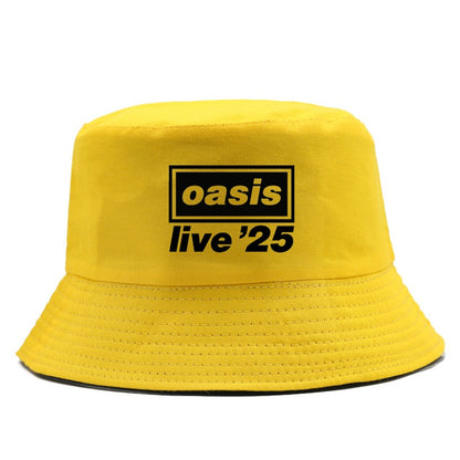 OASIS New 2025 Printed Cotton Bucket Hat Men Women Party Music Outdoor Fashion Panama Fisherman Hat Sun Beach Hat Wholesale