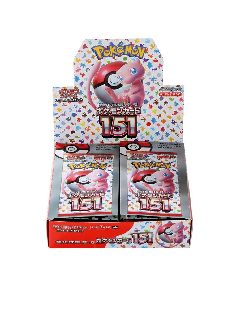 140un/Caixa Anime Pokémon Estampas Ilustradas Escarlate e Violeta 151 Japão SV2a Versão Clássicos TCG Caixa de Booster de Expansão Presentes de Cartas Colecionáveis