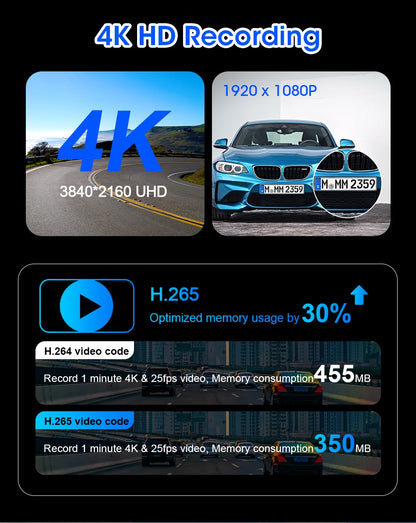 Câmera Veicular 10/11.26 polegadas 4K DVR Automotivo Sem Fio Carplay & Android Auto GPS Navegação Gravador de Vídeo Painel Dupla Lente Wifi FM AUX