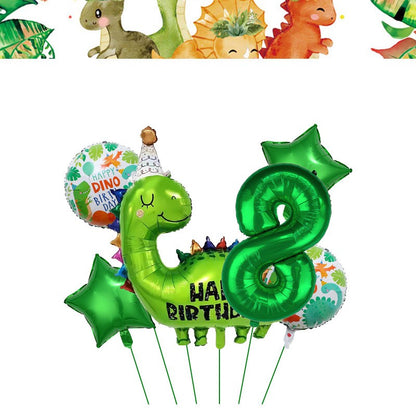 Happy Dinosaur Birthday Decoration Party Supplies Set Cup Plate Dinosaur Balloons Stickers Banner Gift Bags for Kids Boy Favors
