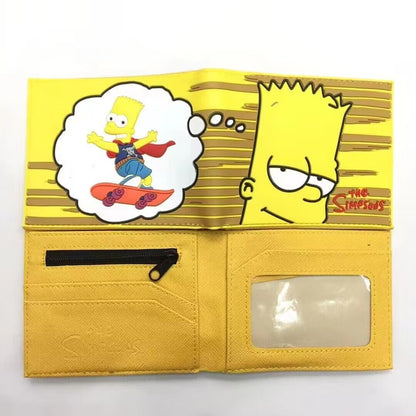 Carteira Dobrável Marvel Vingadores Os Simpsons Bonecos de Anime Masculina Infantil Porta-Cartões de Identidade com Prendedor de Dinheiro Bolsa de Presente de Desenhos Animados