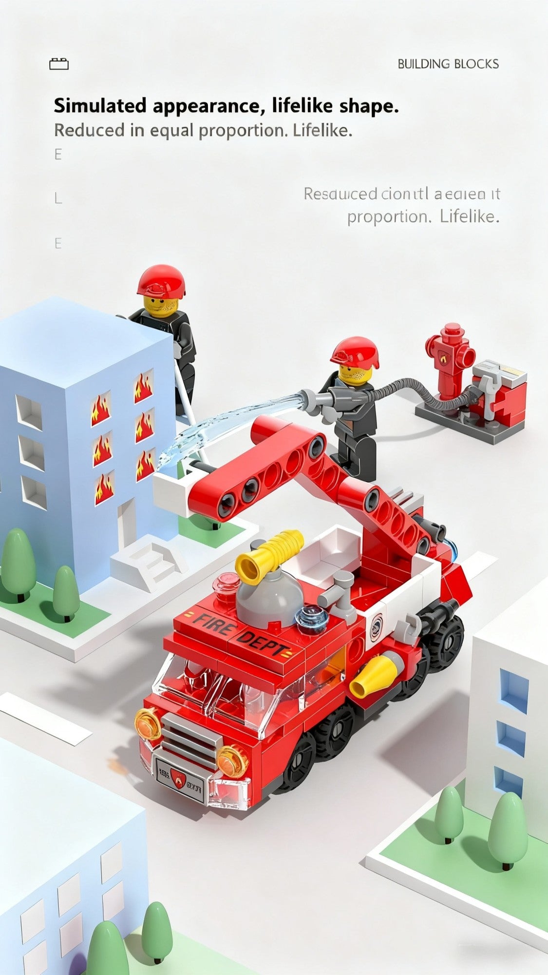 6 in 1 Mega City Building Set - Police Car, Fire Truck, Crane, Tank, Helicopter & More, Construction Engineering Toys Gift