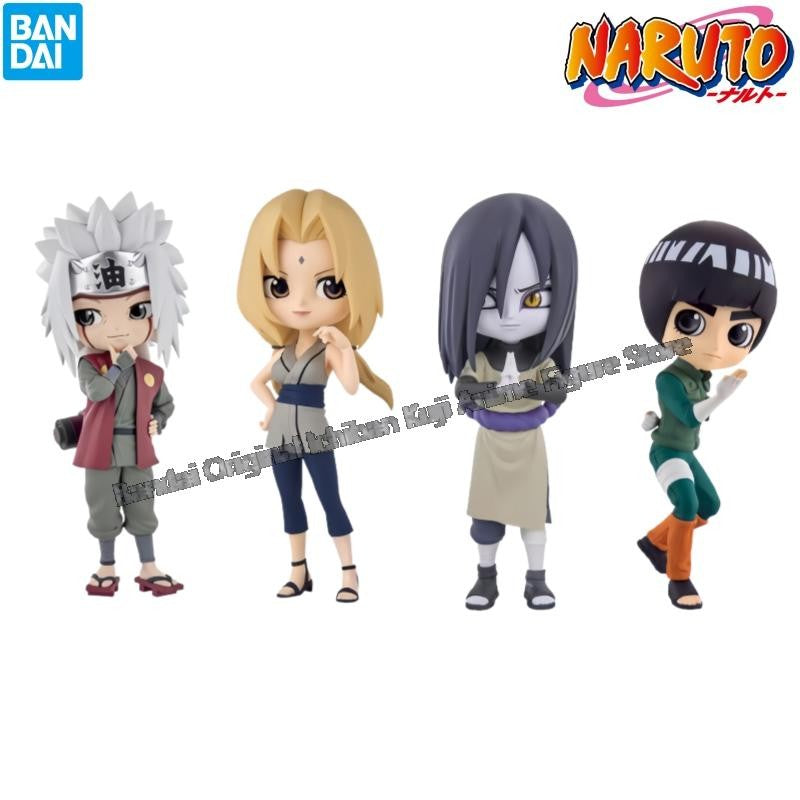 Em estoque Bandai Modelo Boneca Novo na caixa Naruto Qposket Jiraiya Tsunade Orochimaru Rock Lee Personagens de anime Garage Kit