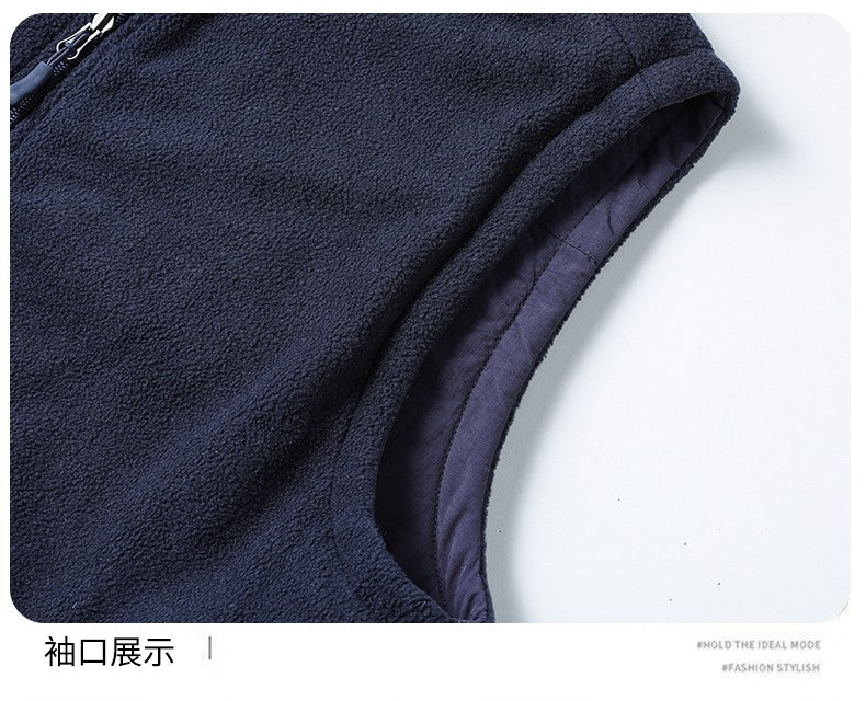 Colete de Pesca Masculino de Veludo Outono e Primavera Novo, Casaco de Veludo para Homem, Colete de Trabalho Solto e Moderno com Vários Bolsos para Homens de Meia-Idade
