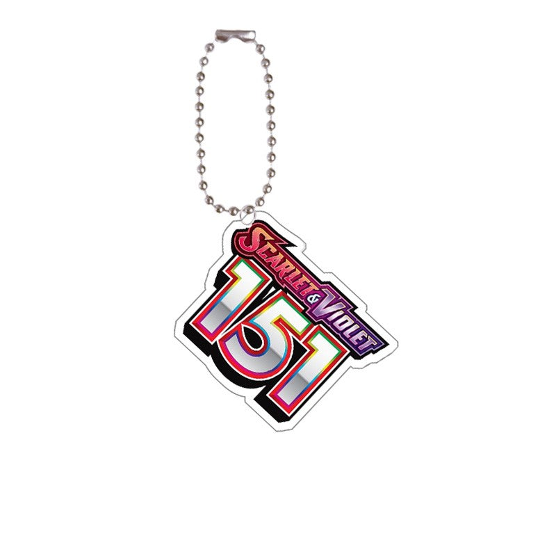Chaveiro de acrílico de série completa para Mega Evoluções em inglês Sv10 Sv11 Sv9 151 Logotipo Anime Pingente de acrílico de decoração de bolsa