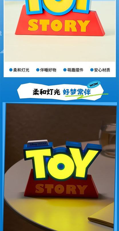 Anime Toy Story Toy Story 3D Logo Luminária Noturna LED Enfeites Luminosos Decoração de Mesa Modelo de Figura Desenho Animado Presente de Aniversário para Festa