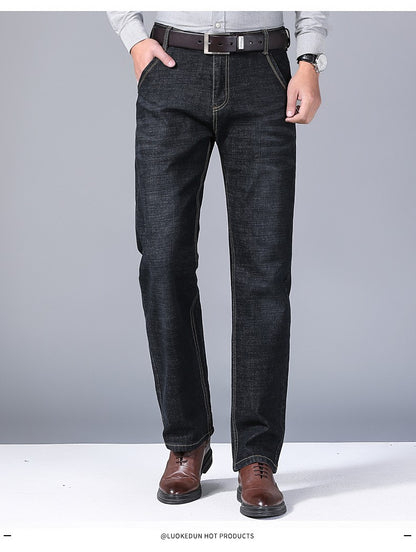 2025 New Spring Fashion Men's Jeans Business Casual Stretch Straight Denim Trousers Classic All Match Male Brand Clothing