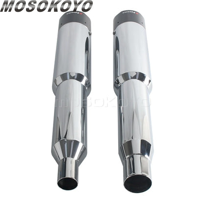 Exhaust System Slip-On Motorcycle Muffler Exhaust Pipe Carbon Fiber For Harley Touring Electra Road Street Glide Road King 17-up