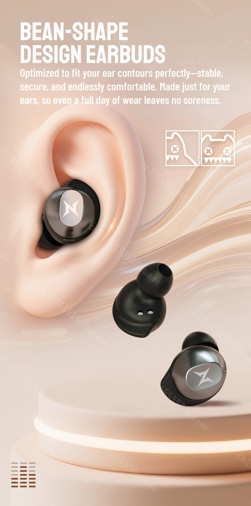 Zombiescat B12 TWS Wireless Earbuds Invisible in-Ear Bluetooth 5.4 Earphones Rotating Flip-Top Design Bluetooth Sports Headphone