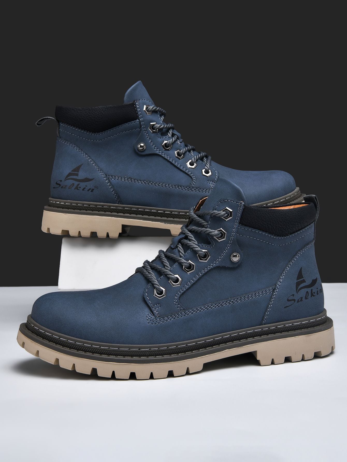 Botas Masculinas Feitas à Mão, Botas de Tornozelo de Inverno em Couro, Sapatos de Outono para Caminhada ao Ar Livre, Tênis, Botas Masculinas de Cano Alto, Calçados Antiderrapantes