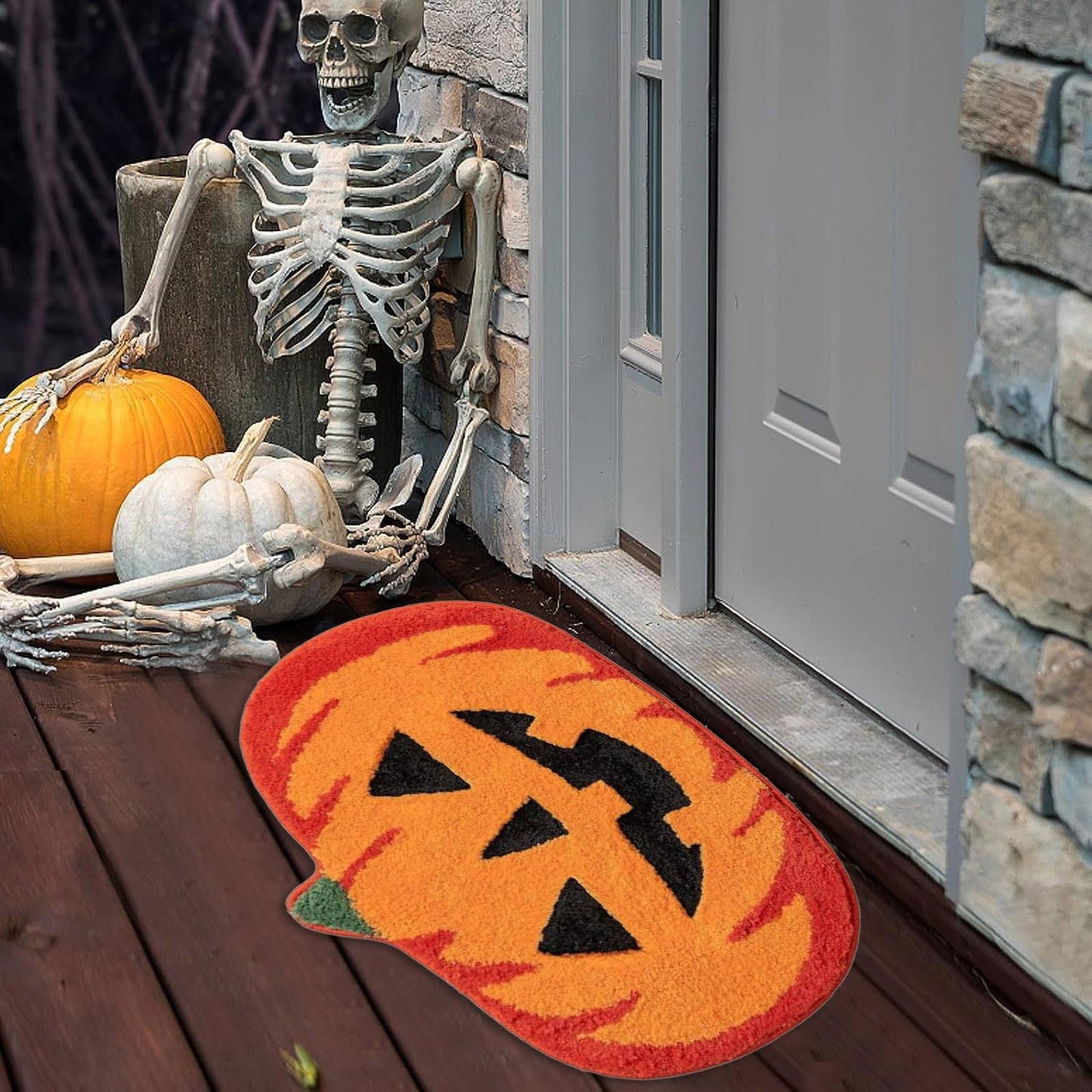 Halloween Shaped Imitation Cashmere Floor Mats Absorbent Bathroom Horror Entrance Door Mat Home Decoration